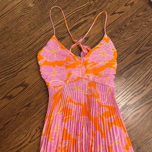 Astr Pleated Midi Dress